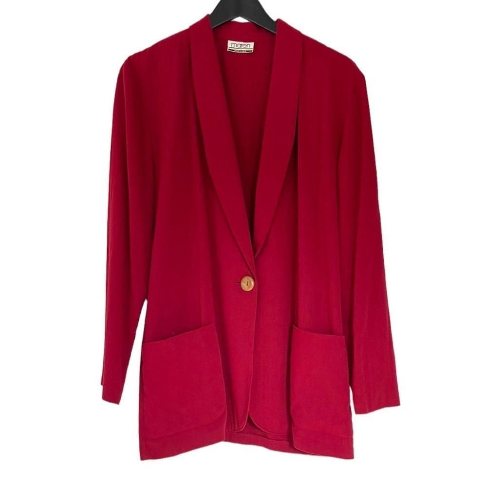 Vintage Maren Blazer One Button Textured Long Sleeve 80’s Size Medium
